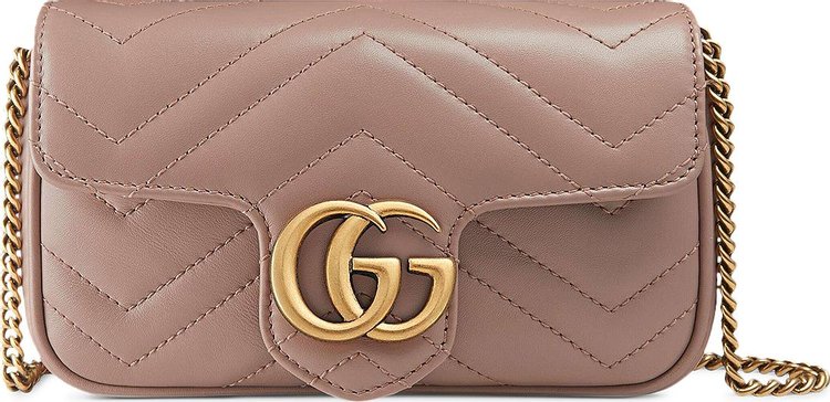 Сумка Gucci GG Marmont Matelassé Leather Super Mini Bag Beige, бежевый - фото