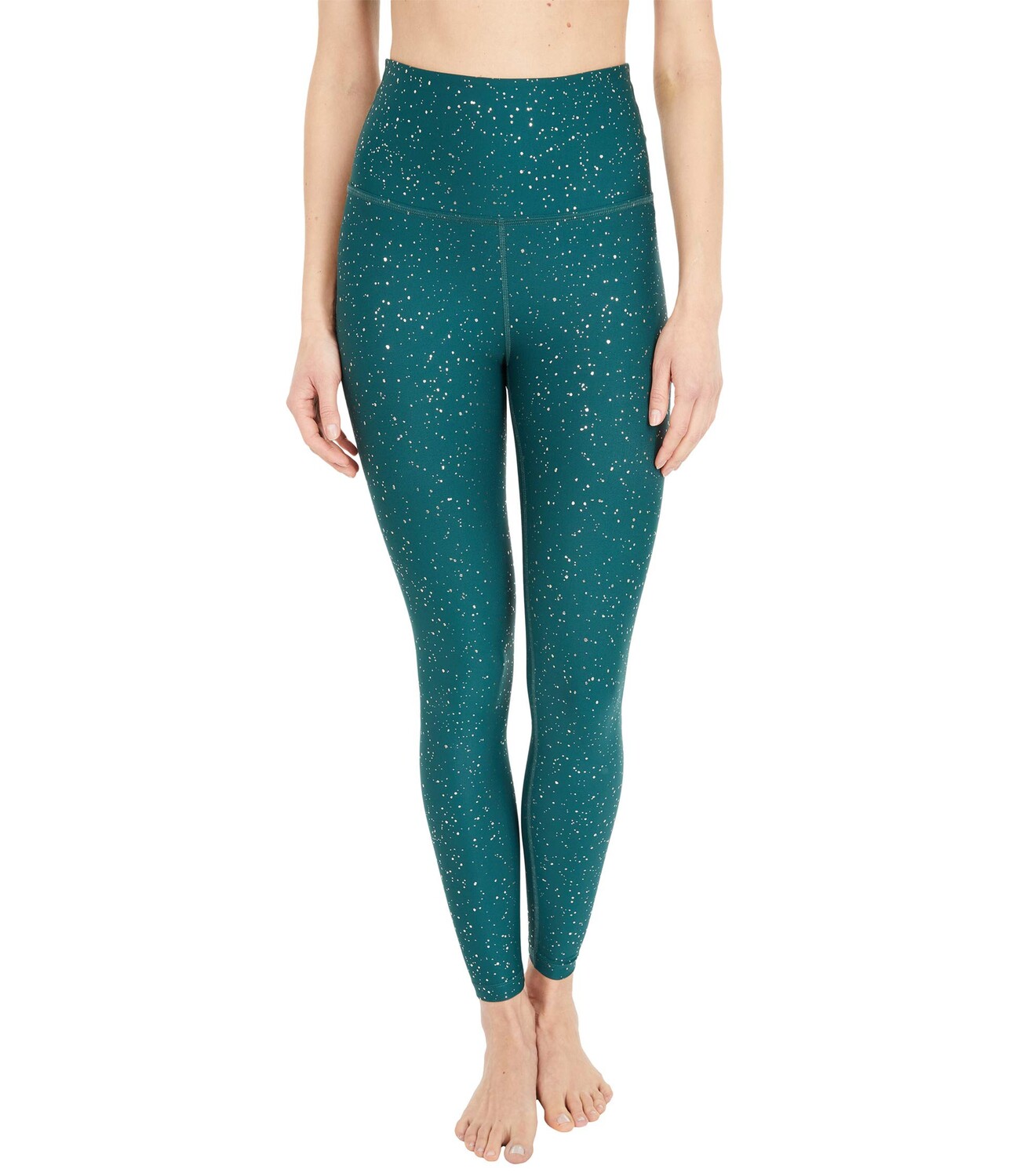 

Брюки Beyond Yoga, Alloy Sparkle High-Waisted Midi Leggings