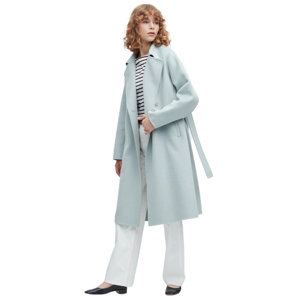 

Пальто Uniqlo Wool Blend Oversized Long, мятный, Зеленый