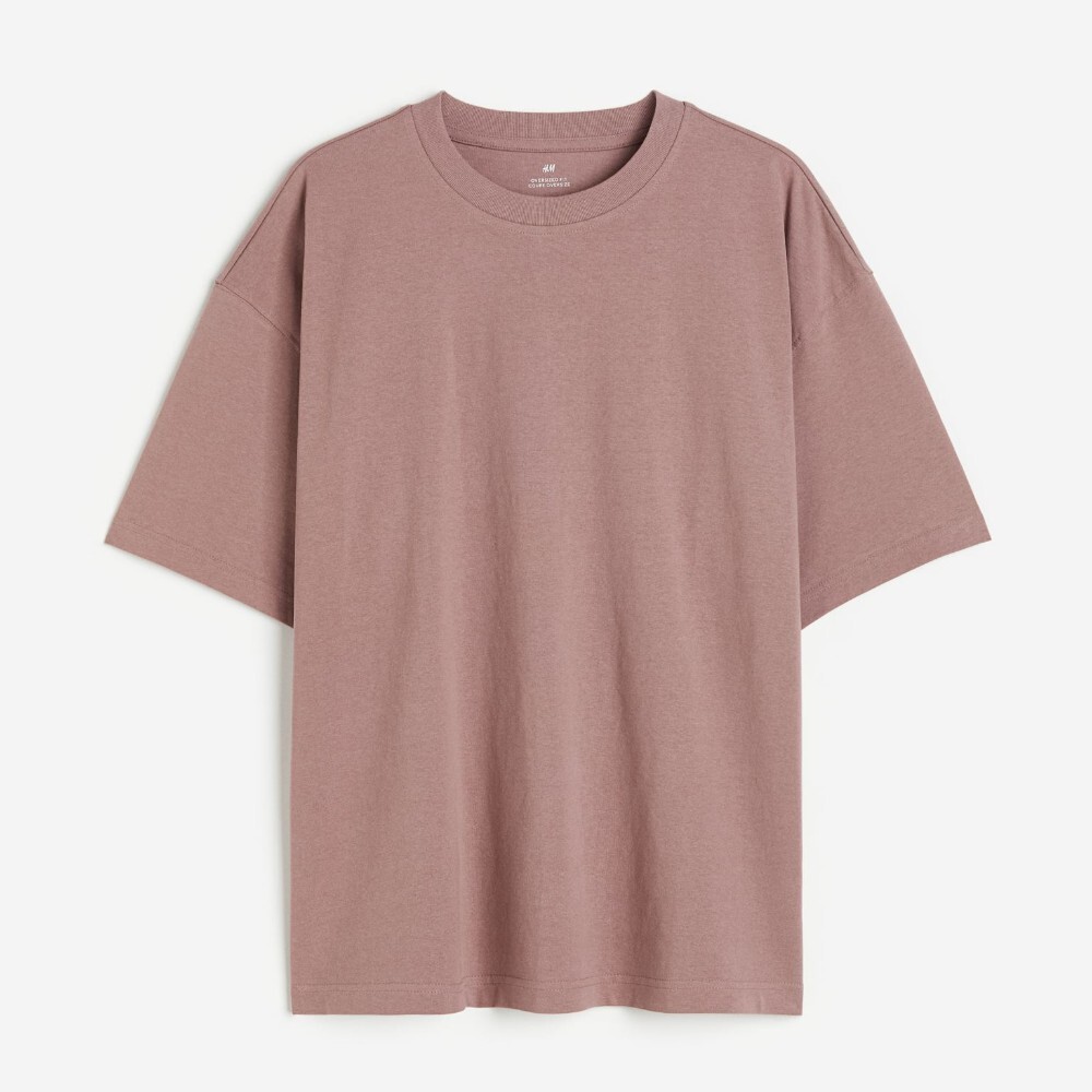

Футболка H&M Oversized Fit Cotton, розовый