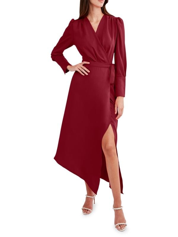 

Платье миди BCBGMAXAZRIA с запахом, красный