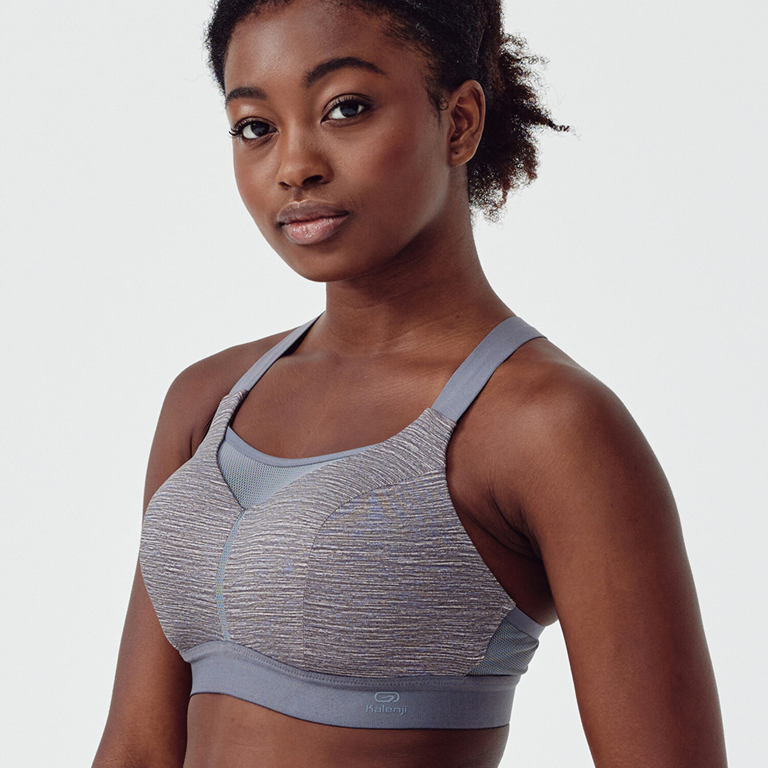 

Спортивный бюстгальтер Bustier Comfort с сильной поддержкой KALENJI, темно-фиолетовый/серый галька/розовый