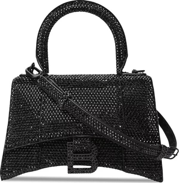 

Сумка Balenciaga XS Hourglass с верхней ручкой, черный