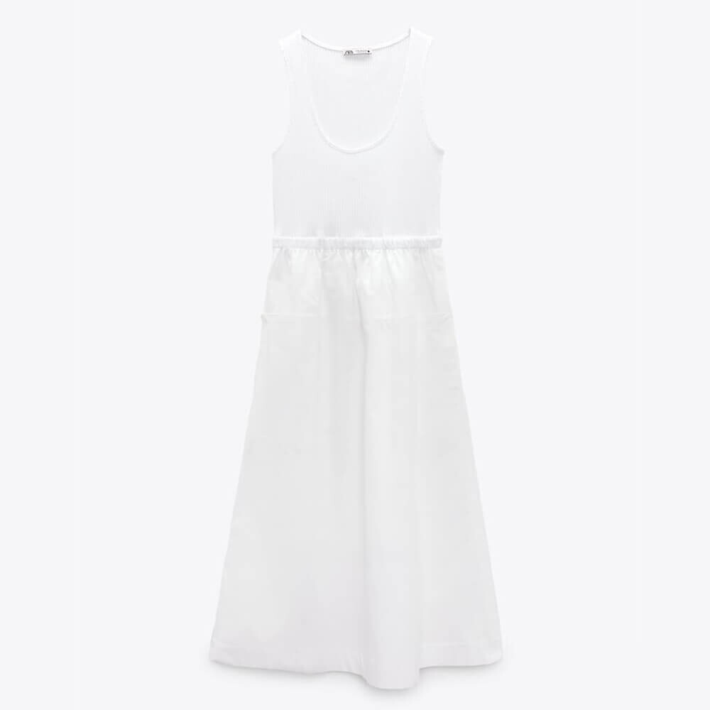 

Платье Zara Matching Poplin, белый