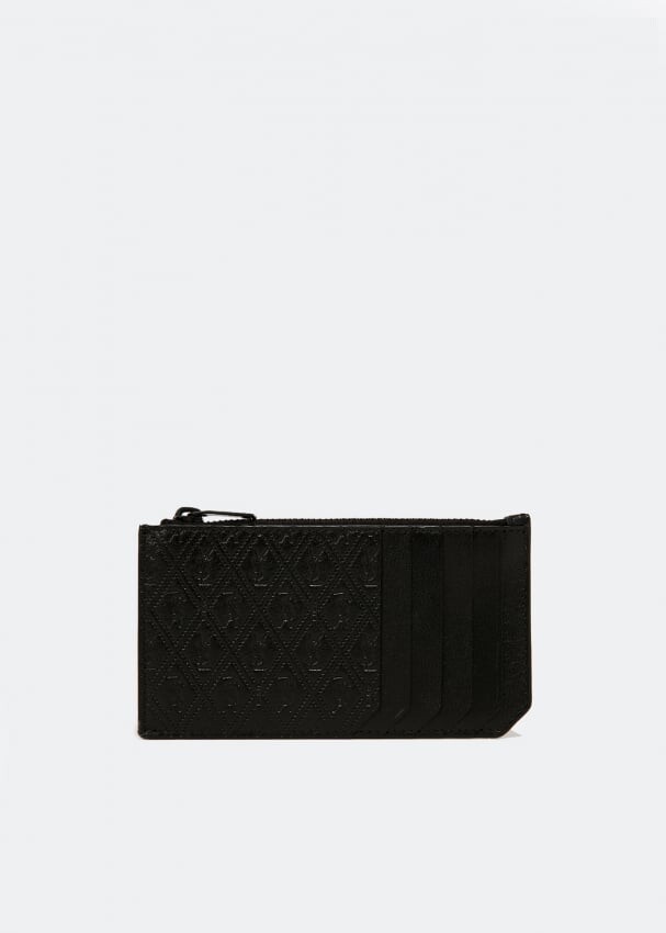 

Картхолдер SAINT LAURENT Monogramme zipped fragment card holder, черный