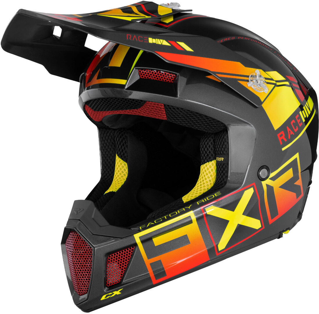 Шлем FXR Clutch CX Pro MIPS для мотокросса, серый/желтый шлем для мотокросса clutch cx pro mips fxr серый желтый