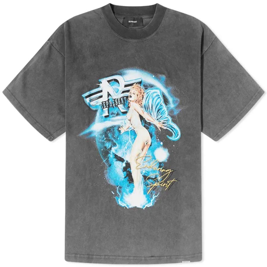 

Футболка из хлопкового джерси Represent print Enduring Spirit, серый