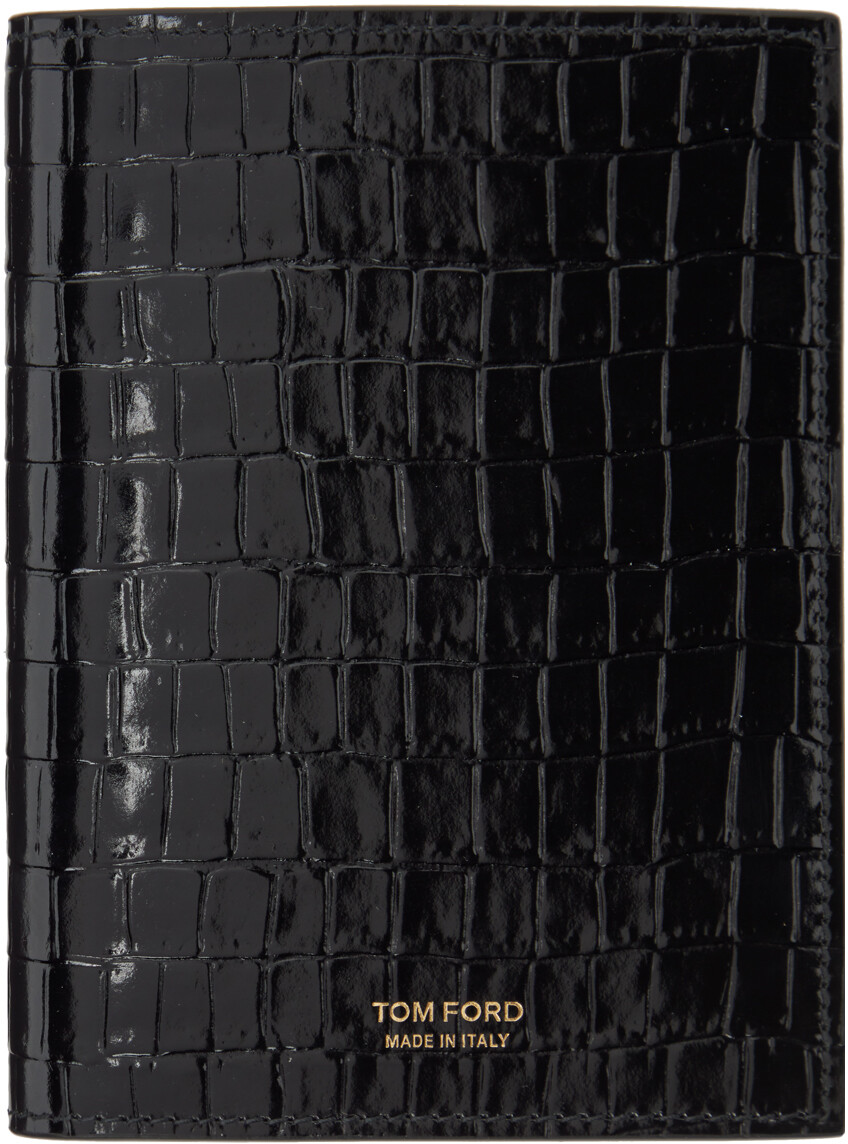 

Черная обложка для паспорта из крокодиловой кожи TOM FORD