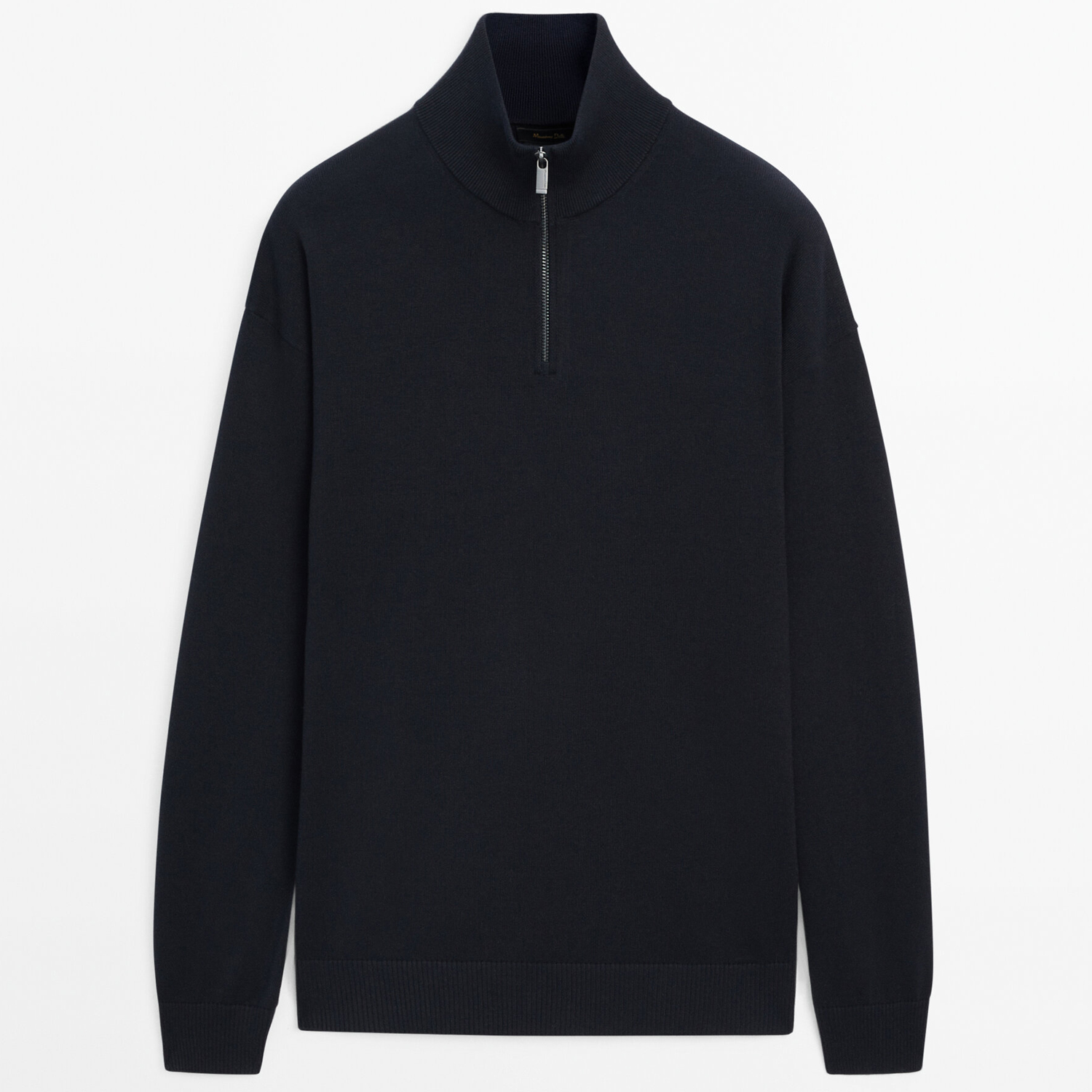 Свитер Massimo Dutti Mock Neck Knit Sweater, темно-синий свитер massimo dutti v neck sweater коричневый