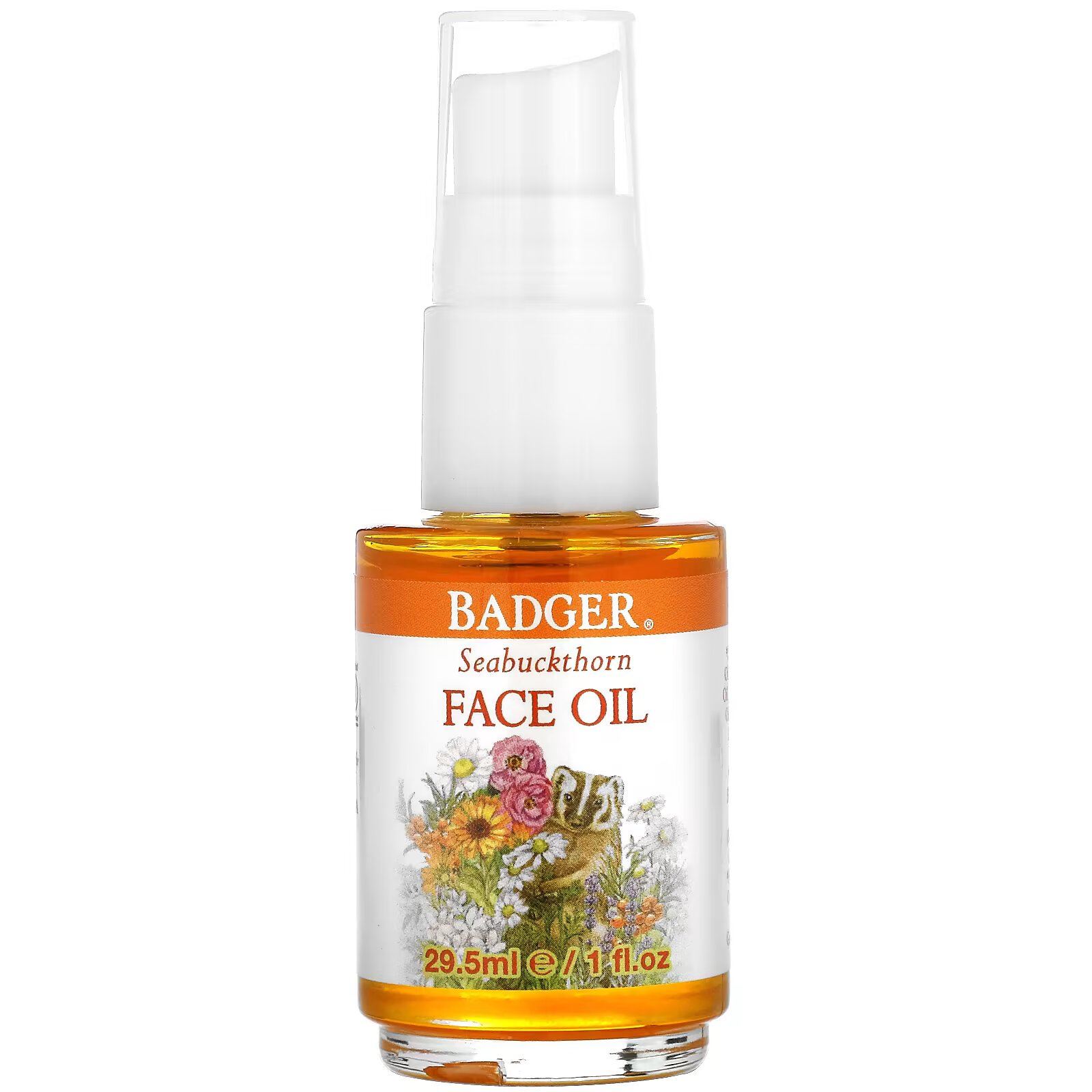 Badger Company, Face Care, Масло для лица из облепихи, 1 жидкая унция (29,5 мл) - фото