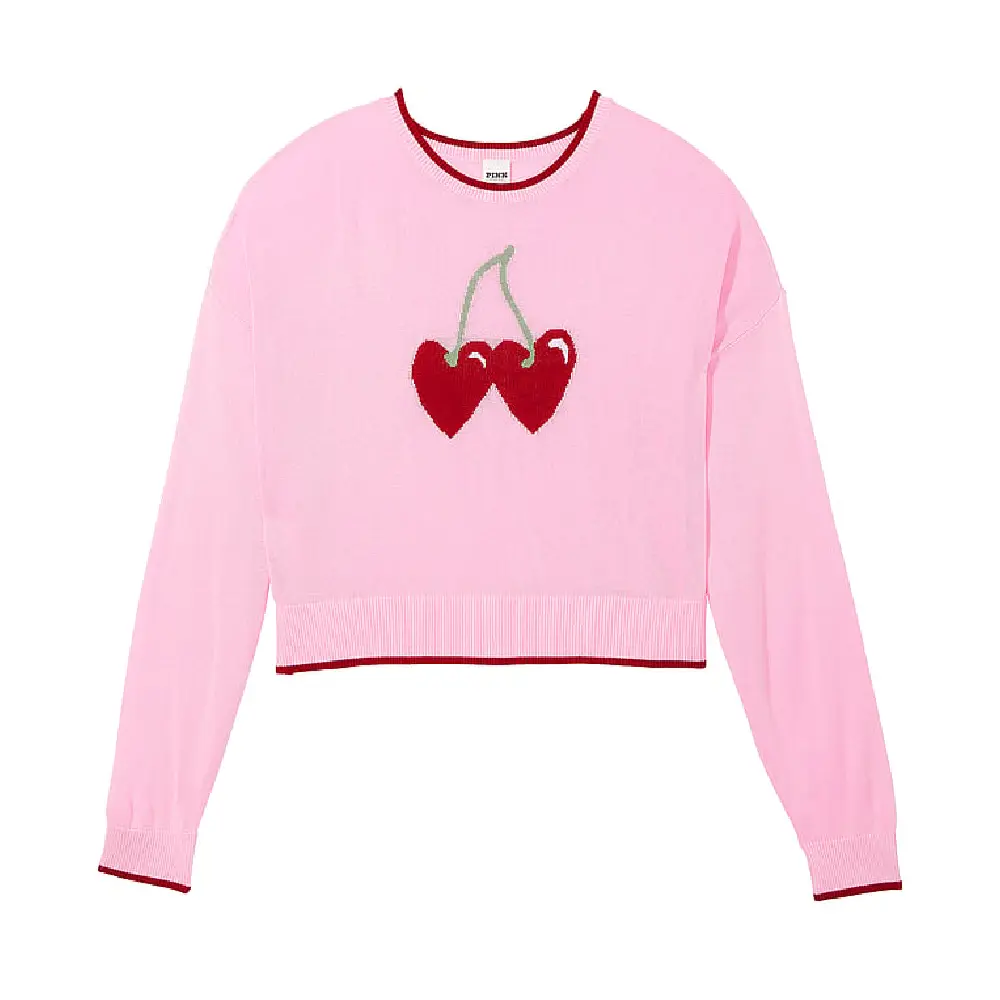 

Свитер Victoria's Secret Pink Cambridge Knit Crew, розовый