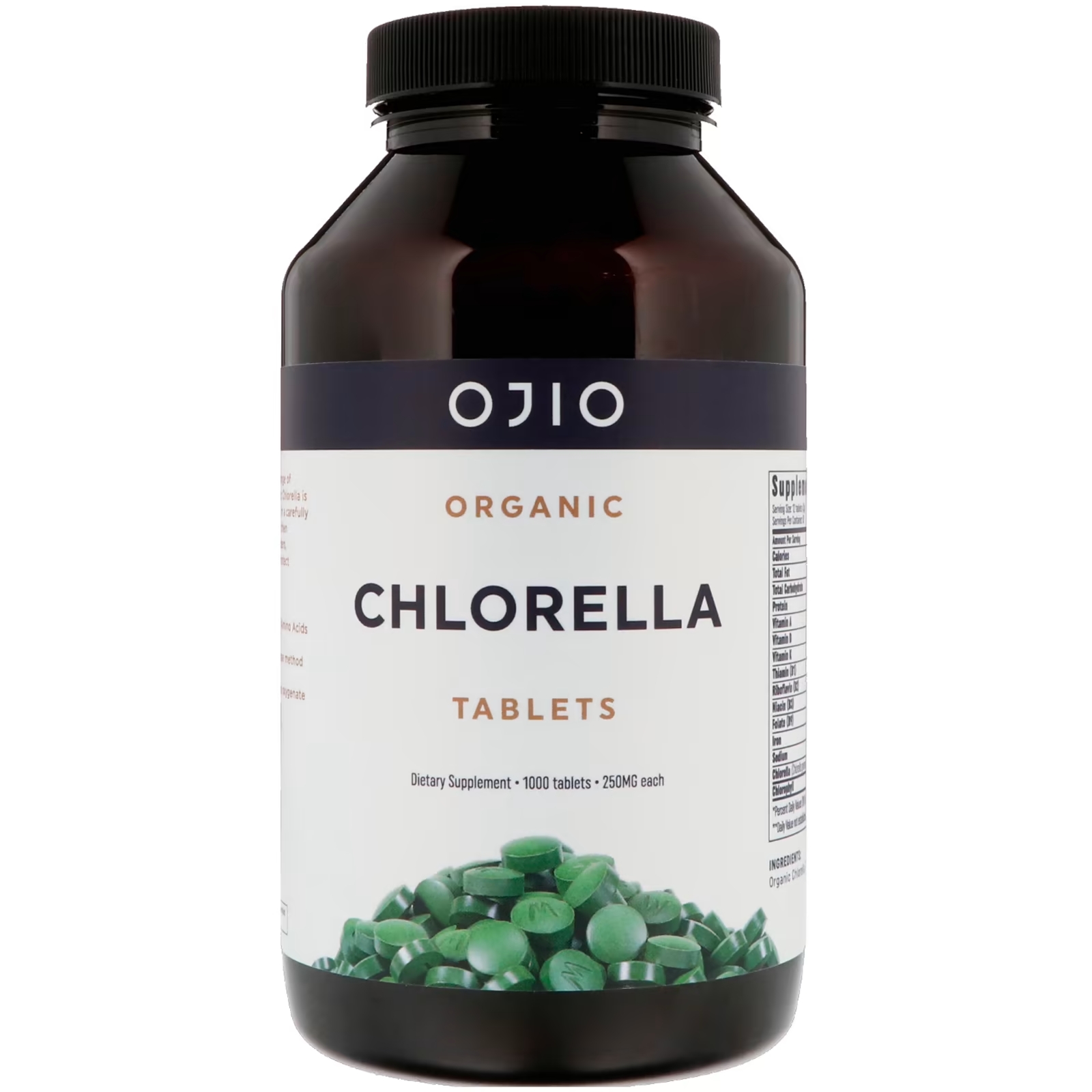 Органическая Хлорелла Ojio, 1000 таблеток хлорелла spirulinafood органическая 250 г таблетки