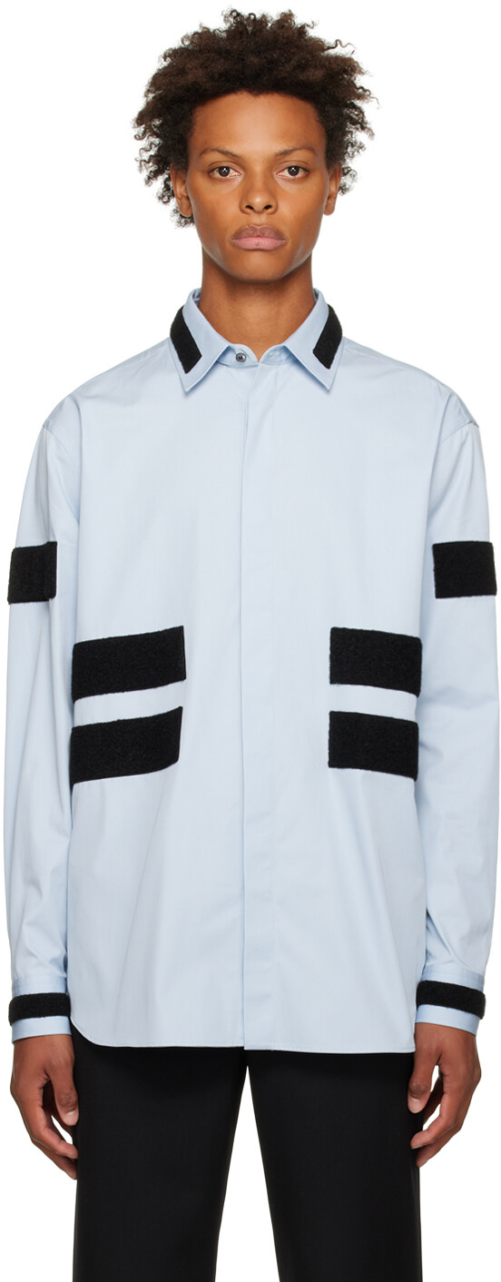 

Синяя рубашка на липучке Balmain