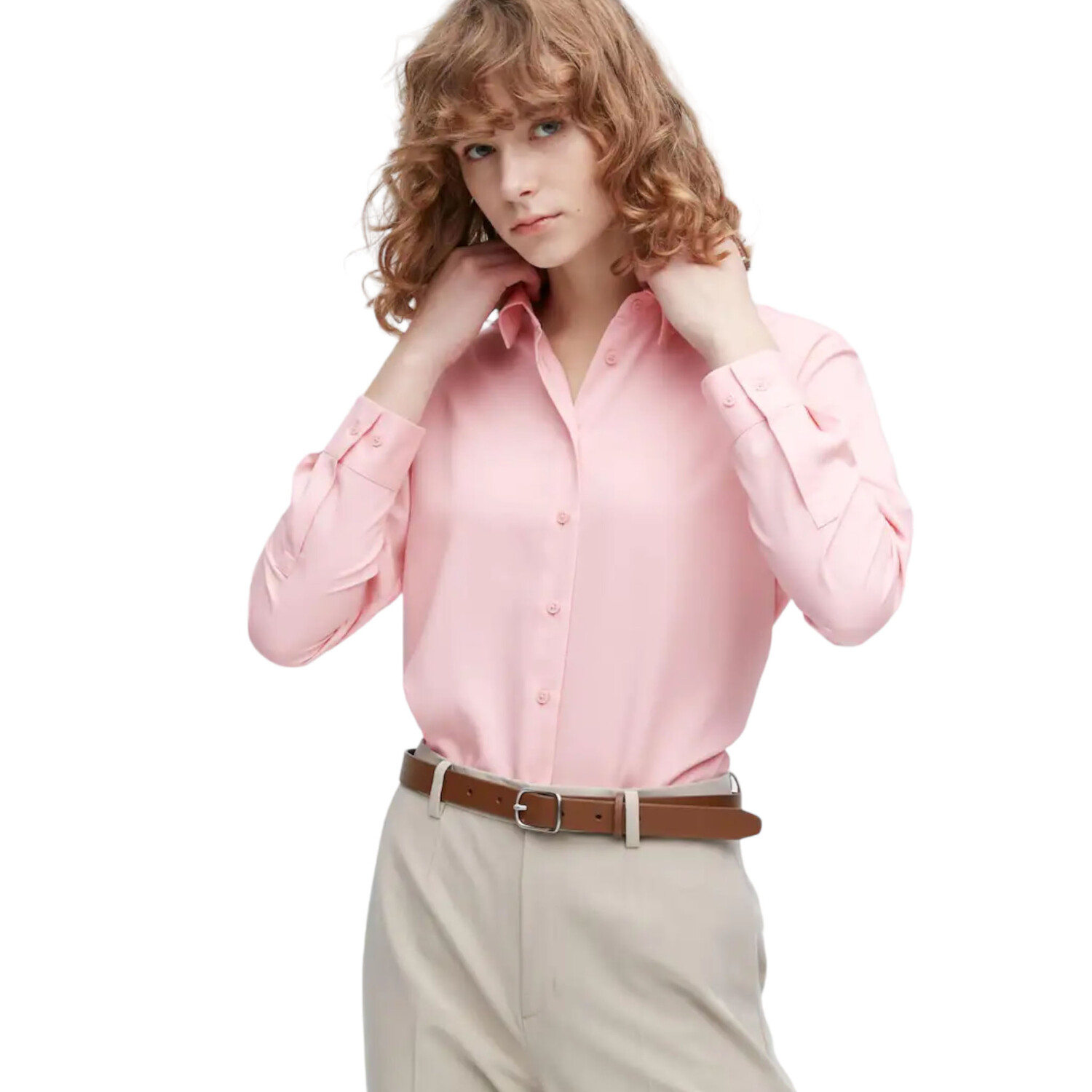 

Блузка Uniqlo Viscose Long Sleeved, розовый