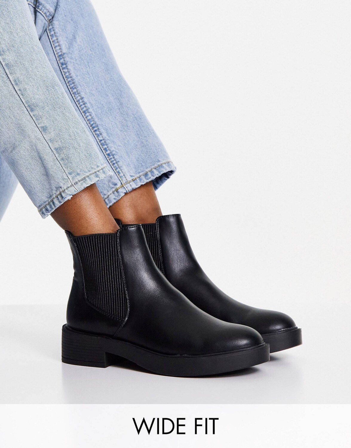 

Черные ботинки челси широкого кроя ASOS DESIGN Alford