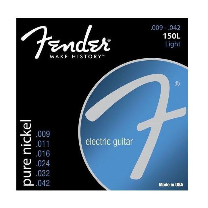 

Струны Fender 150L для электрогитары оригинальный шаровой конец из чистого никеля (толщина 9-42)