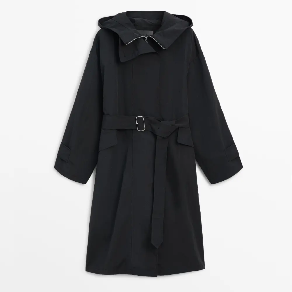 

Парка Massimo Dutti Hooded, черный