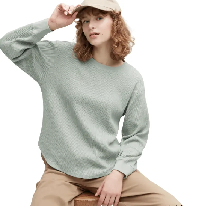 

Лонгслив Uniqlo Waffle Crew Neck Long-Sleeve T-Shirt, светло-зеленый