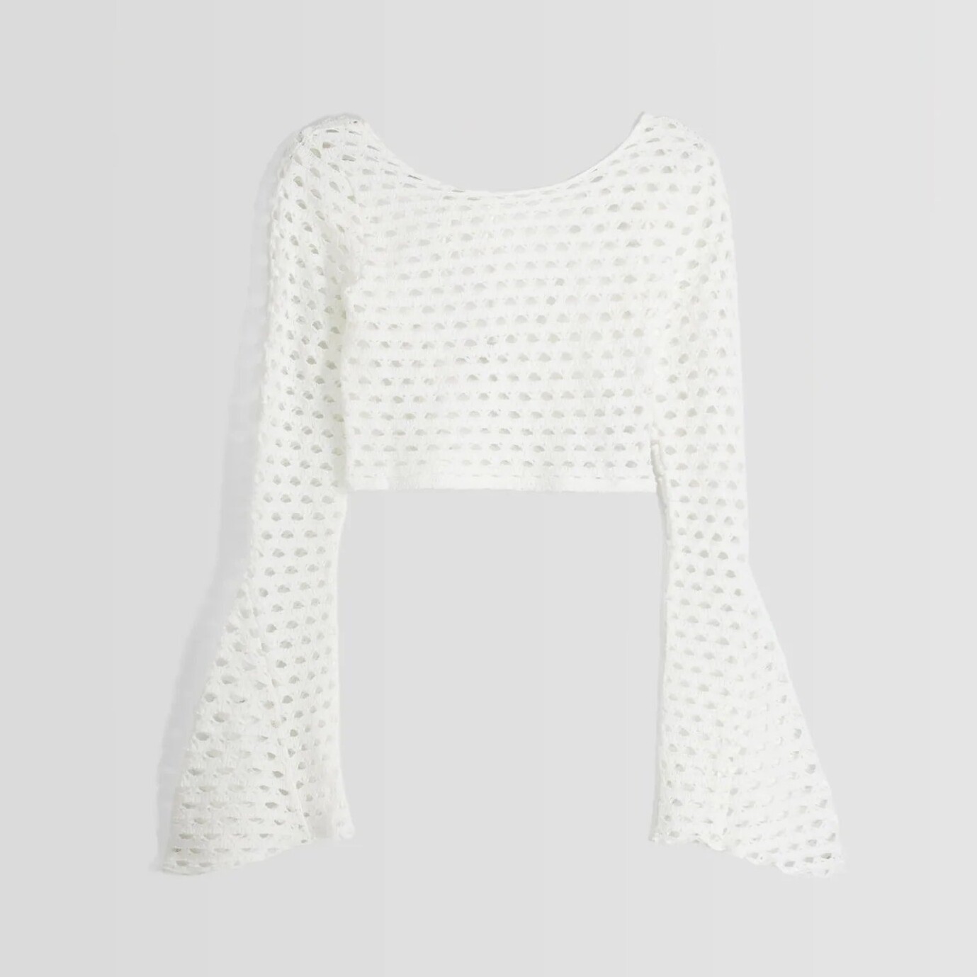 

Топ Bershka Cropped With Flared Sleeves, белый