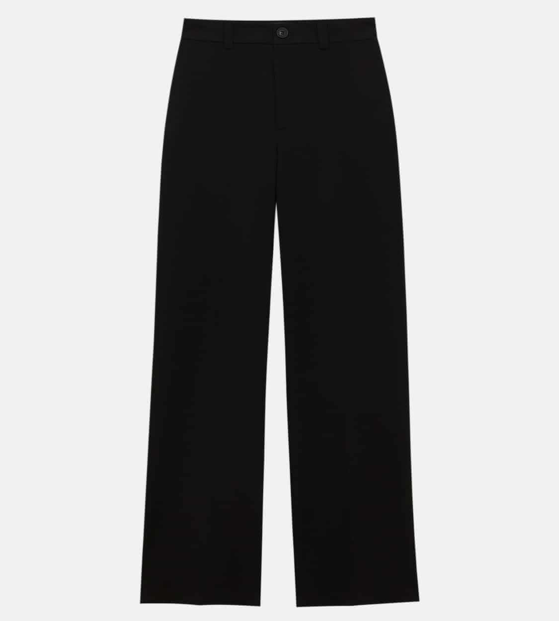 Элегантные брюки прямого покроя Pull&Bear, черный брюки прямого покроя струящиеся m синий