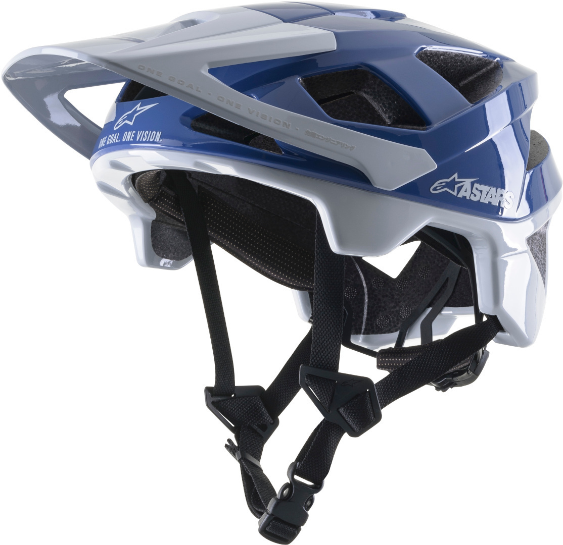 шлем oneal pike ipx stars v 22 велосипедный черный серый Велосипедный шлем Alpinestars Vector Pro A1, синий/серый/черный