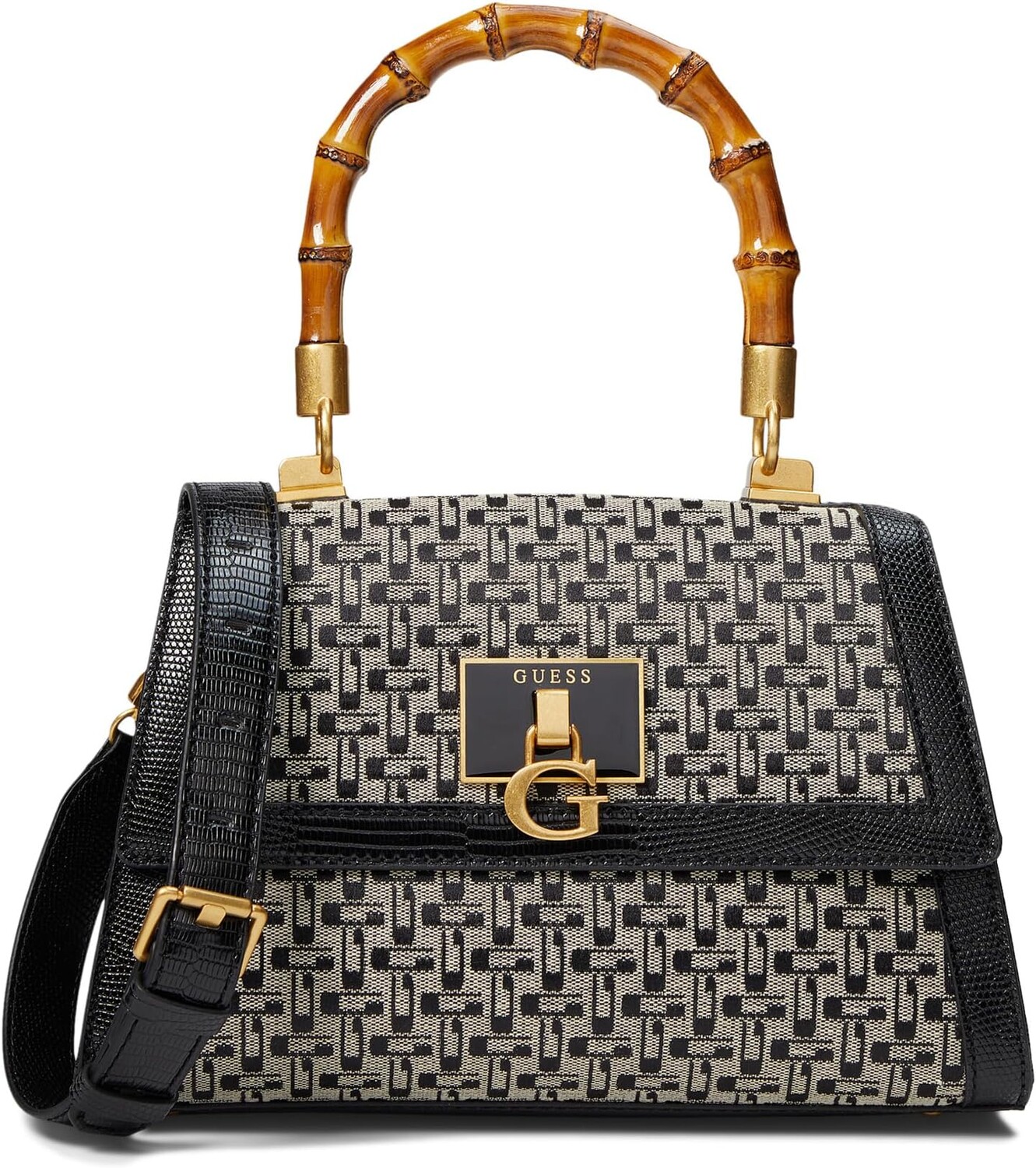

Сумка GUESS Stephi Bamboo Flap, цвет Black Logo
