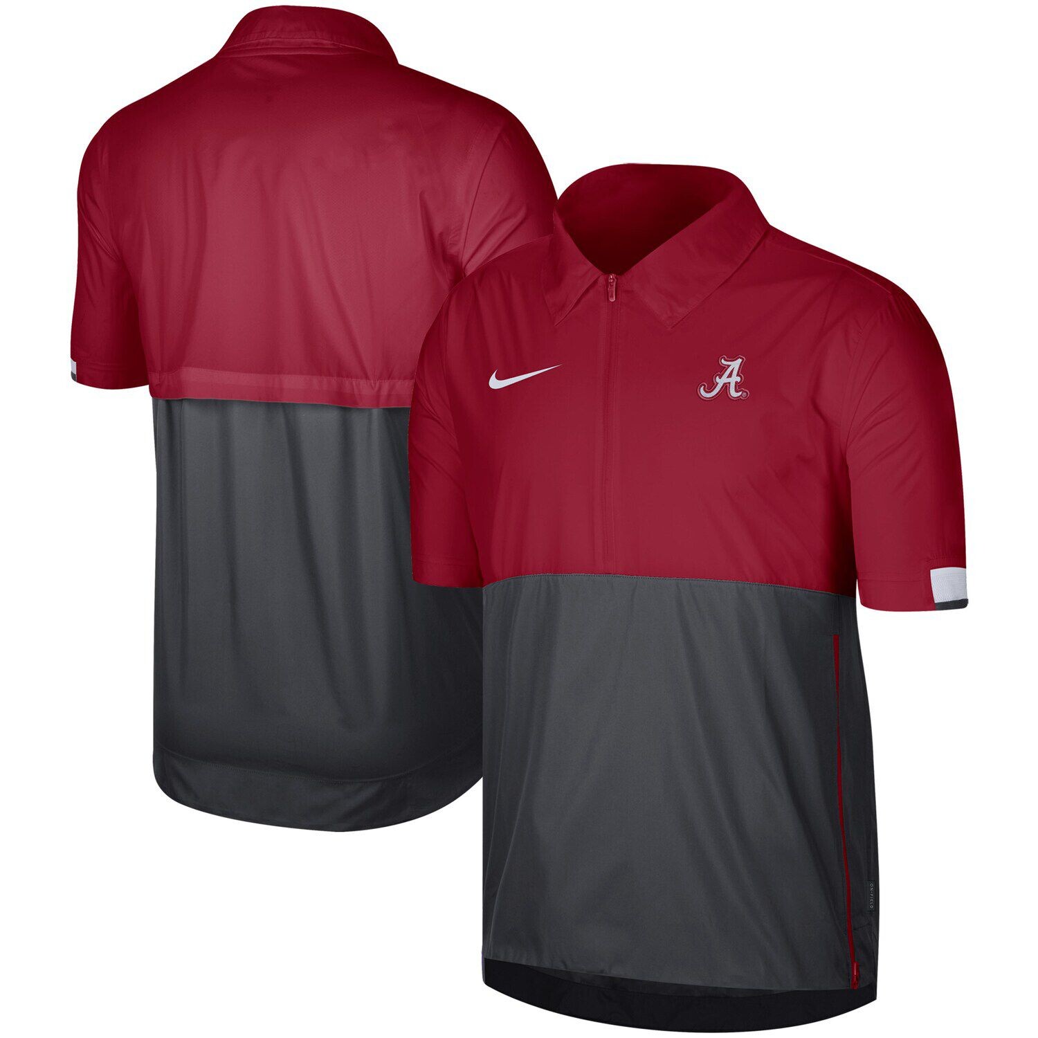 

Мужской пуловер с молнией до половины цвета Crimson Alabama Crimson Tide Coaches Nike