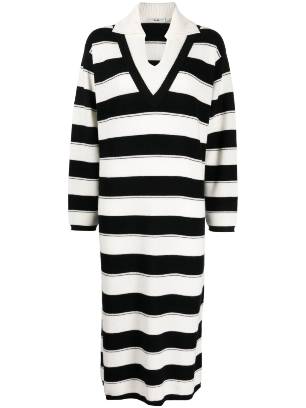 

B+Ab striped polo midi dress, черный