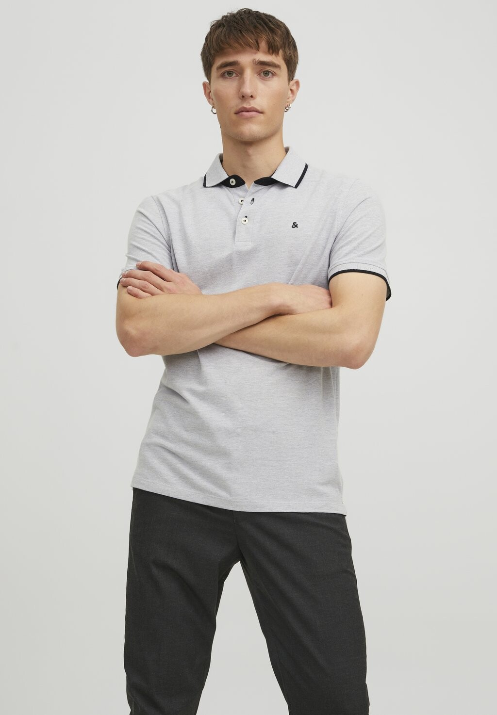 

Рубашка поло EPAULOS SS NOOS Jack & Jones, светло-серый