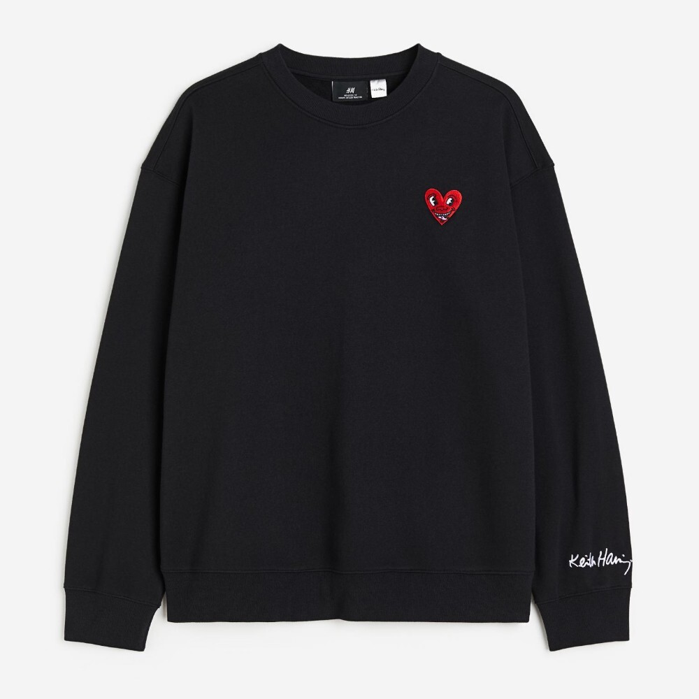 

Свитшот H&M Relaxed Fit Keith Haring, черный