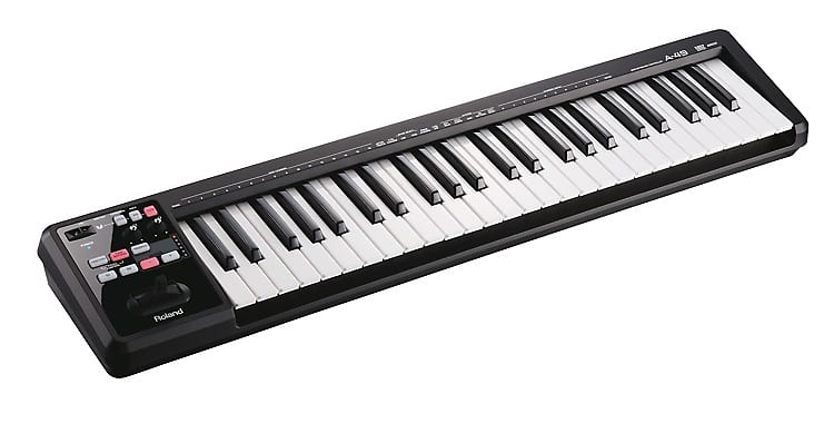 49-клавишный контроллер Roland A-49 — черный A-49-BK roland a49bk 49 клавишный midi клавиатурный контроллер черного цвета a 49 bk a49bk 49 key midi keyboard controller in black a 49 bk