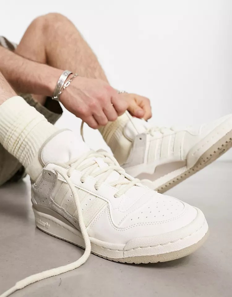 Белые/нейтральные кроссовки adidas Originals Forum Low CL, белый