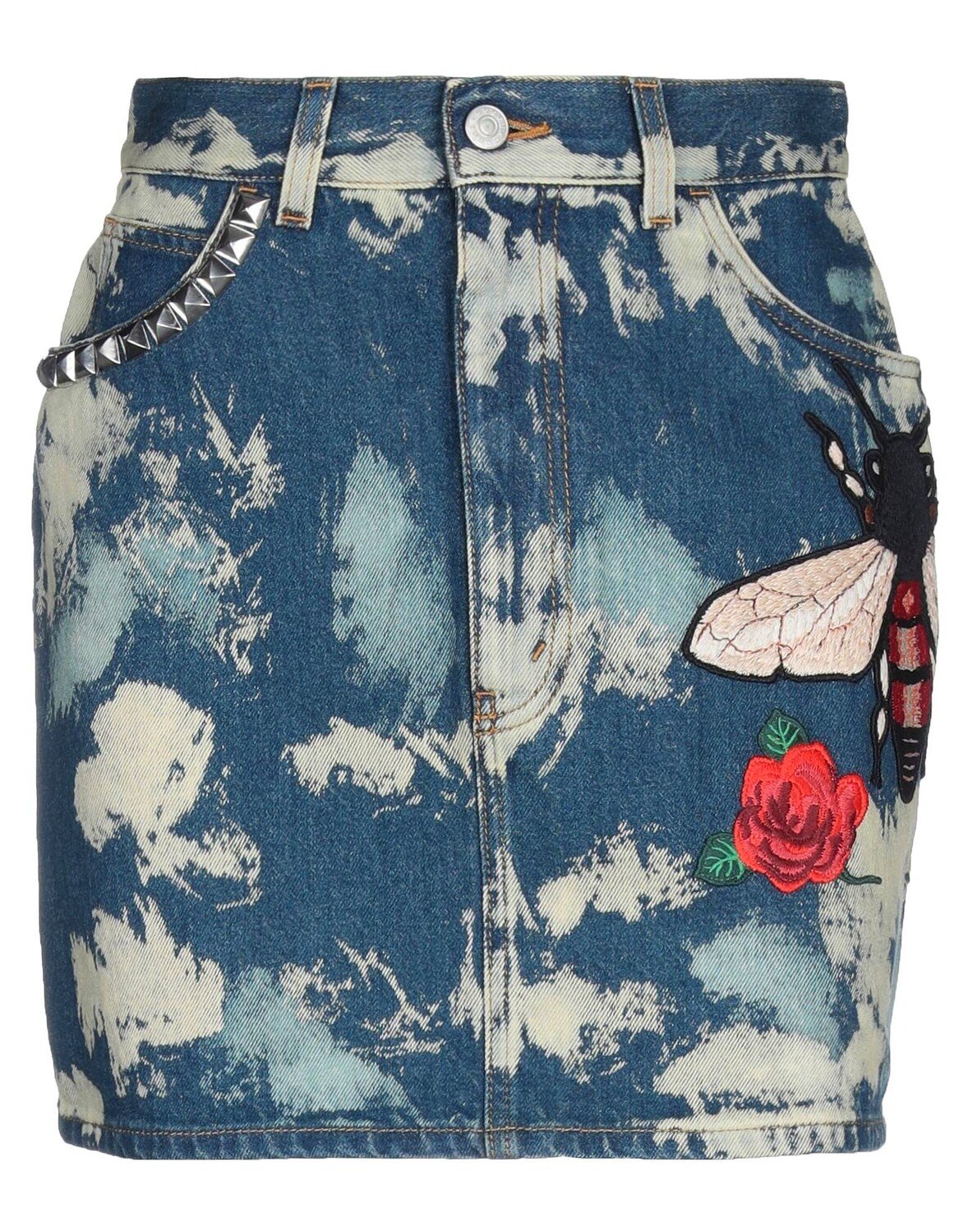 

Юбка мини Gucci Denim Skirts, синий, голубой