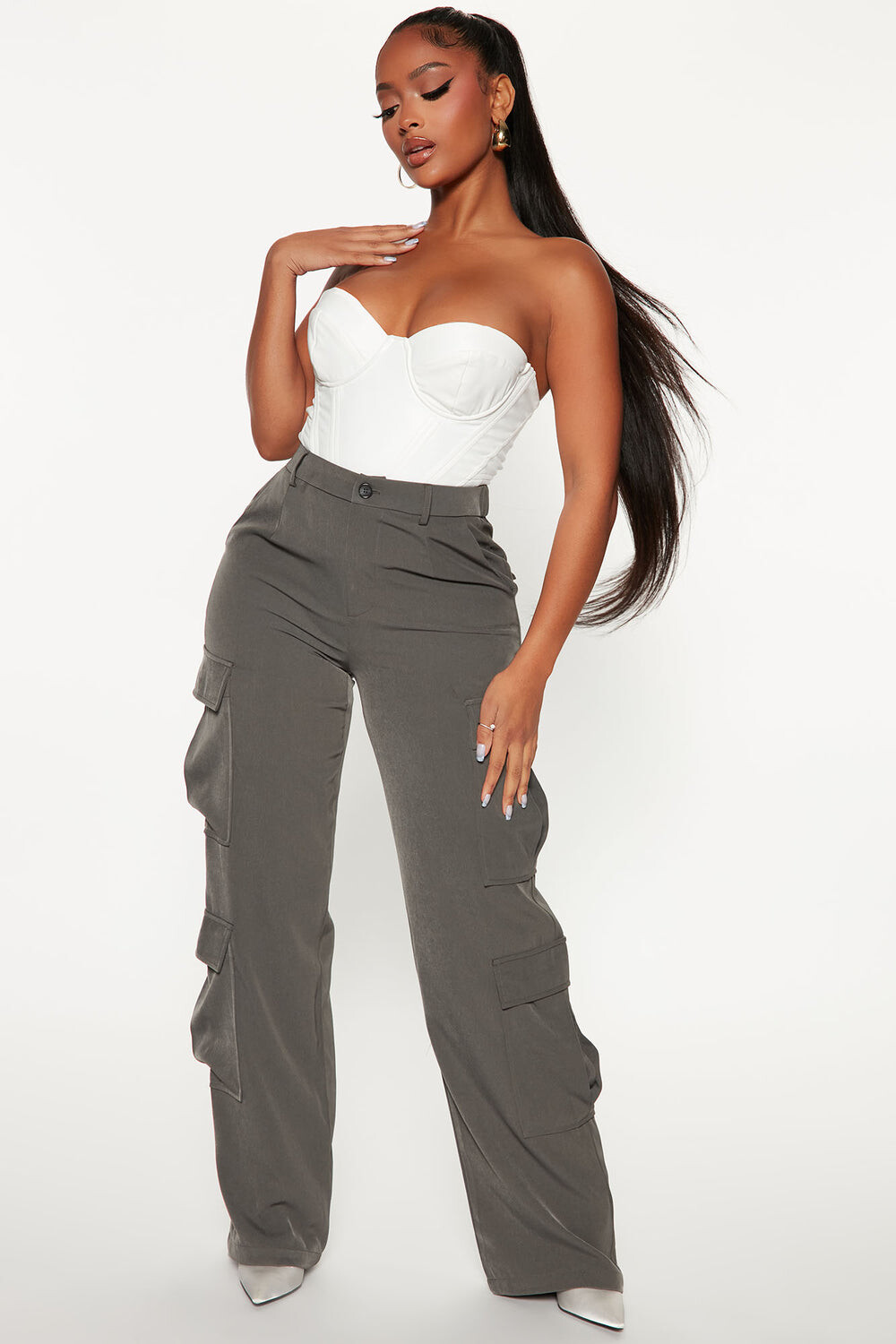 

Брюки карго Fashion Nova P16081CPD, угольный, Серый