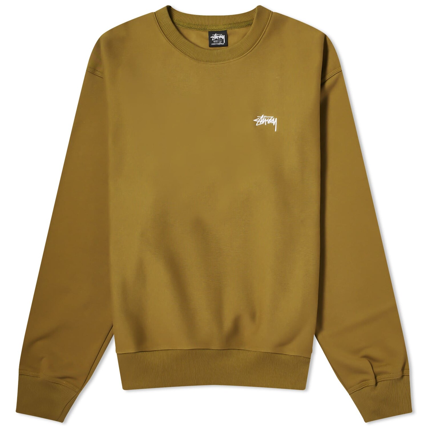 

Свитшот Stussy Stock Logo Crew, оливковый, Зеленый
