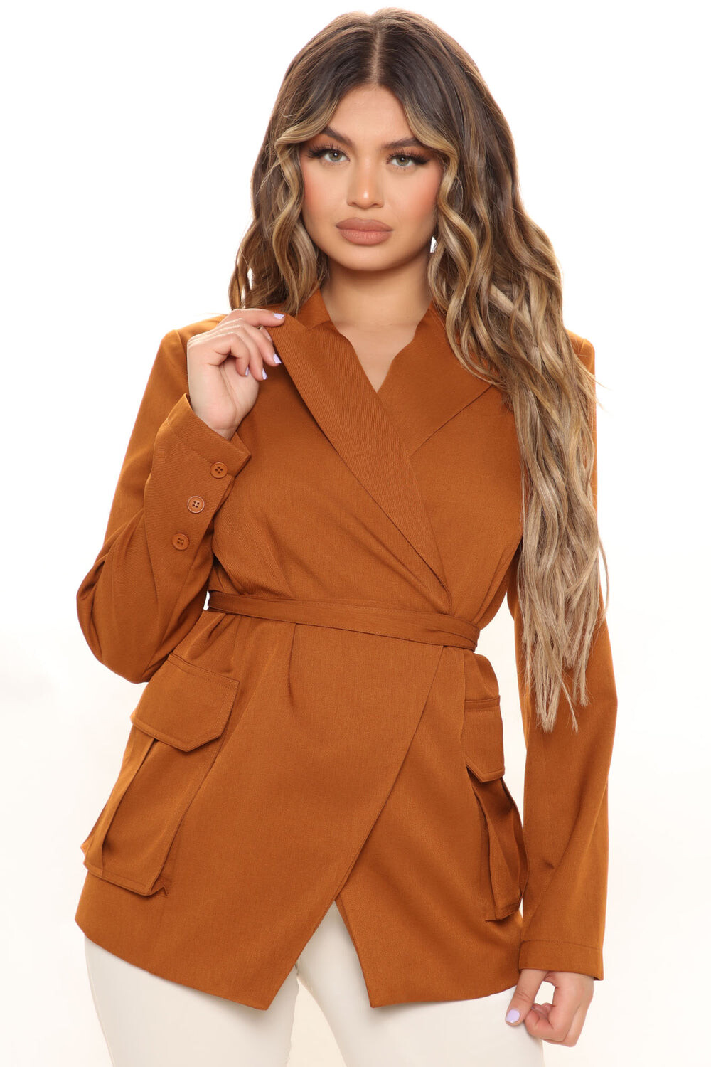 

Блейзер Fashion Nova EJ11190FN, коньяк