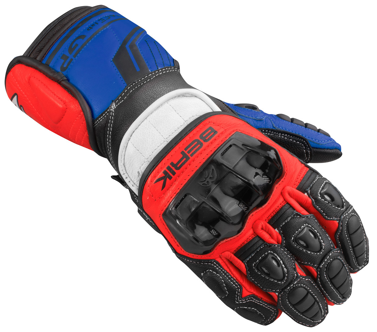 Мотоциклетные перчатки Berik Track Pro с регулируемыми запястьями, черный/синий/красный мотоциклетные перчатки track pro berik черный красный желтый