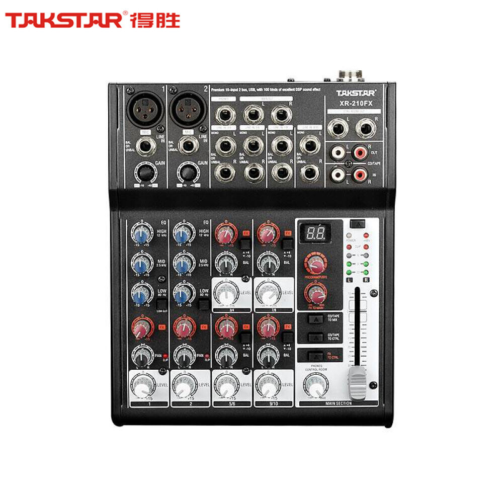 

Микшер профессиональный Takstar XR-210FX 10-канальный с эффектом