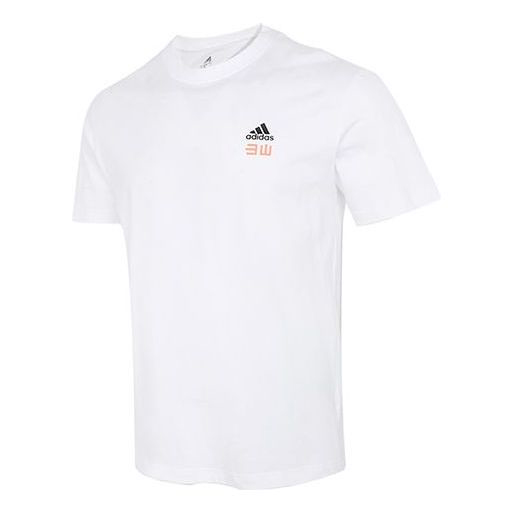 Футболка Adidas Iseem Gfx Tee Outdoor Sports Printing Round Neck Short Sleeve Couple Style White, Белый