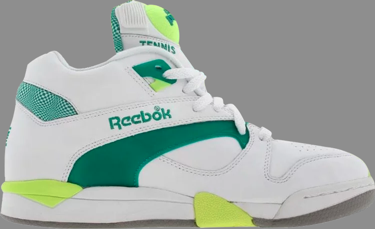 Кроссовки court victory pump uni 'white green citron' Reebok, белый низкие кроссовки court peak unisex reebok обувь белый зеленый лес