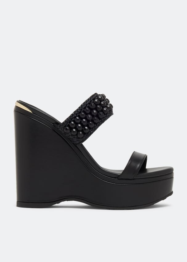 

Мюли JIMMY CHOO Amoure wedge 130 mules, черный