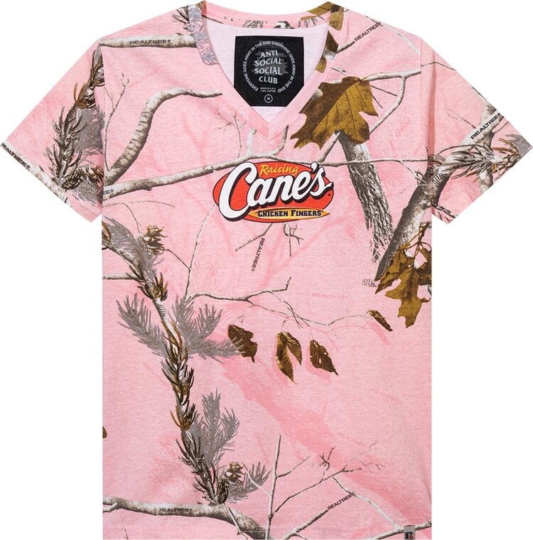 

Футболка Anti Social Social Club x Raising Canes Camo V-Neck Tee 'Pink Camo', разноцветный, Розовый