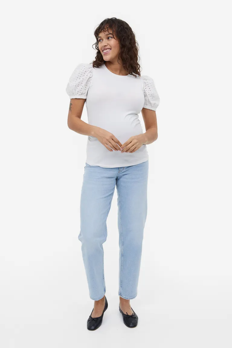 

Блузка с пышными рукавами H&M, белый