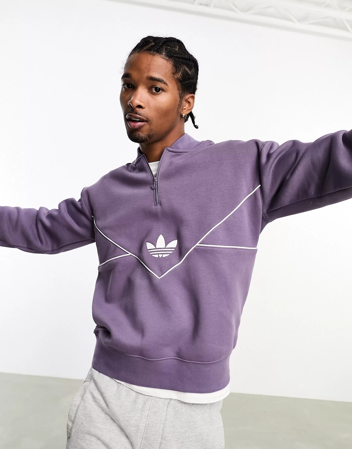

Толстовка Adidas Originals Next Chest Logo 1/2 Zip, сиреневый, Фиолетовый