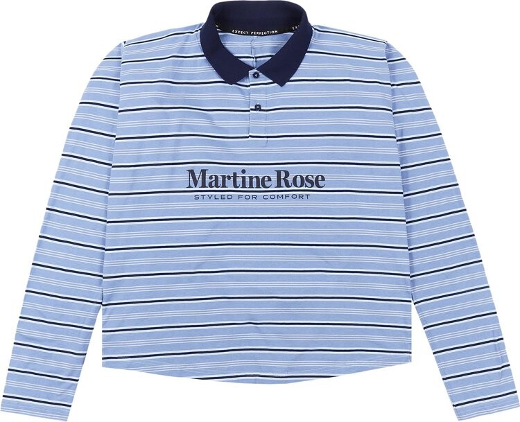 

Поло Martine Rose Long-Sleeve 'Blue Stripe', синий
