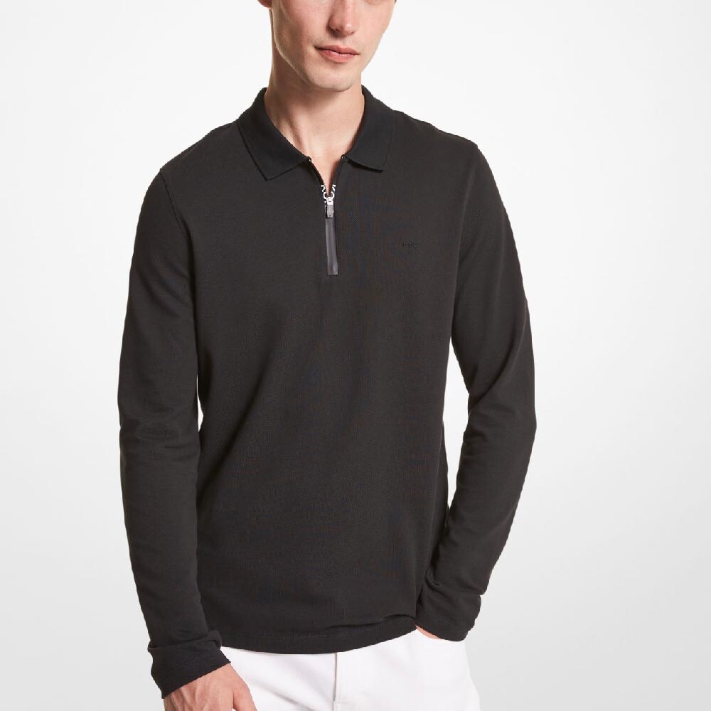 

Рубашка-поло Michael Kors Half-Zip, черный