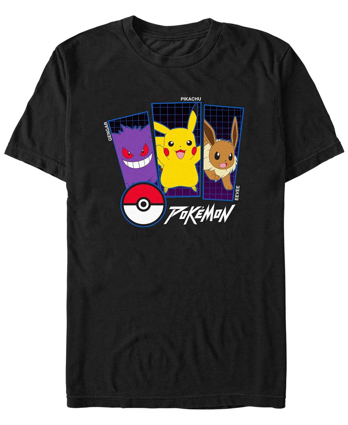 Мужская футболка с коротким рукавом pokemon trio Fifth Sun, черный мужская футболка с коротким рукавом cypress hill trio time fifth sun черный