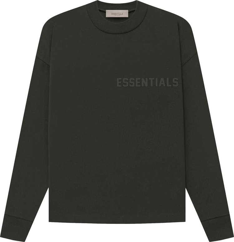 Лонгслив Fear of God Essentials Long-Sleeve Tee 'Off Black', черный - фото