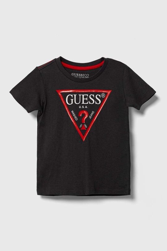 

Детская хлопковая футболка Guess, серый