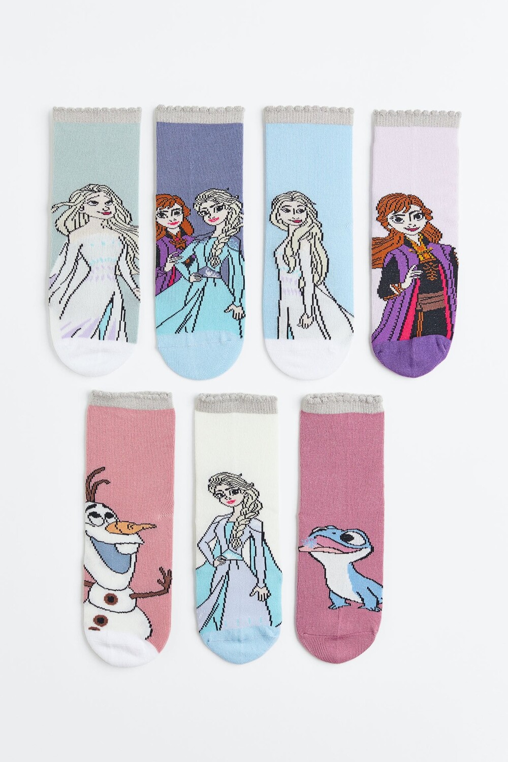 

7 пар носков с узором H&M Frozen, светло-синий